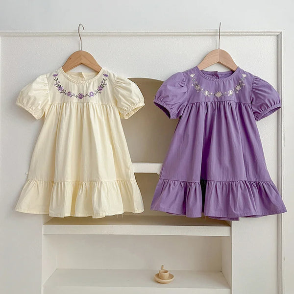 Girls Floral Embroidery Dress
