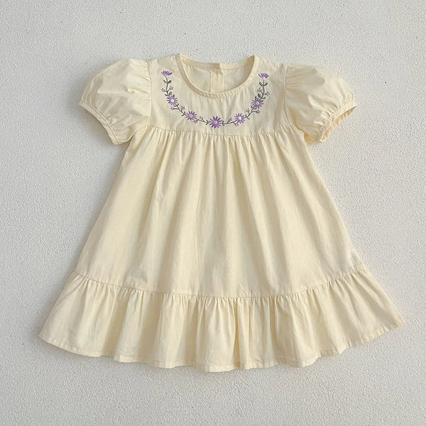 Girls Floral Embroidery Dress