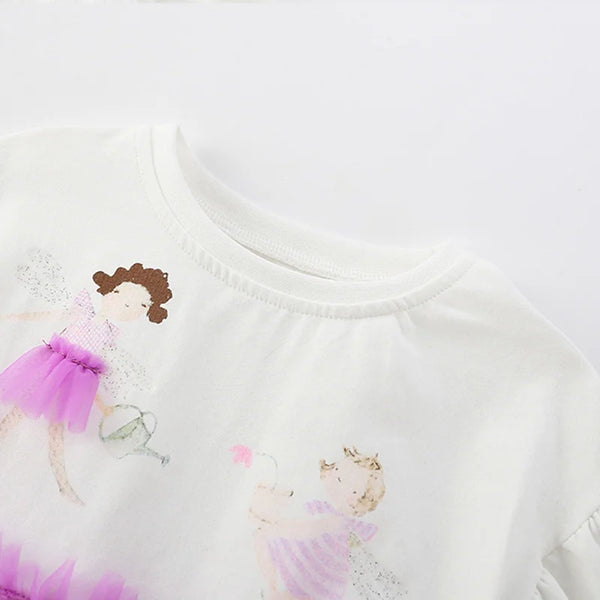 Girls Cartoon Patchwork Dress